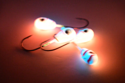 Big Sky Deluxe KnockOut 1/4oz Glow Jigs 4/pack - www.Shopthatapp.com