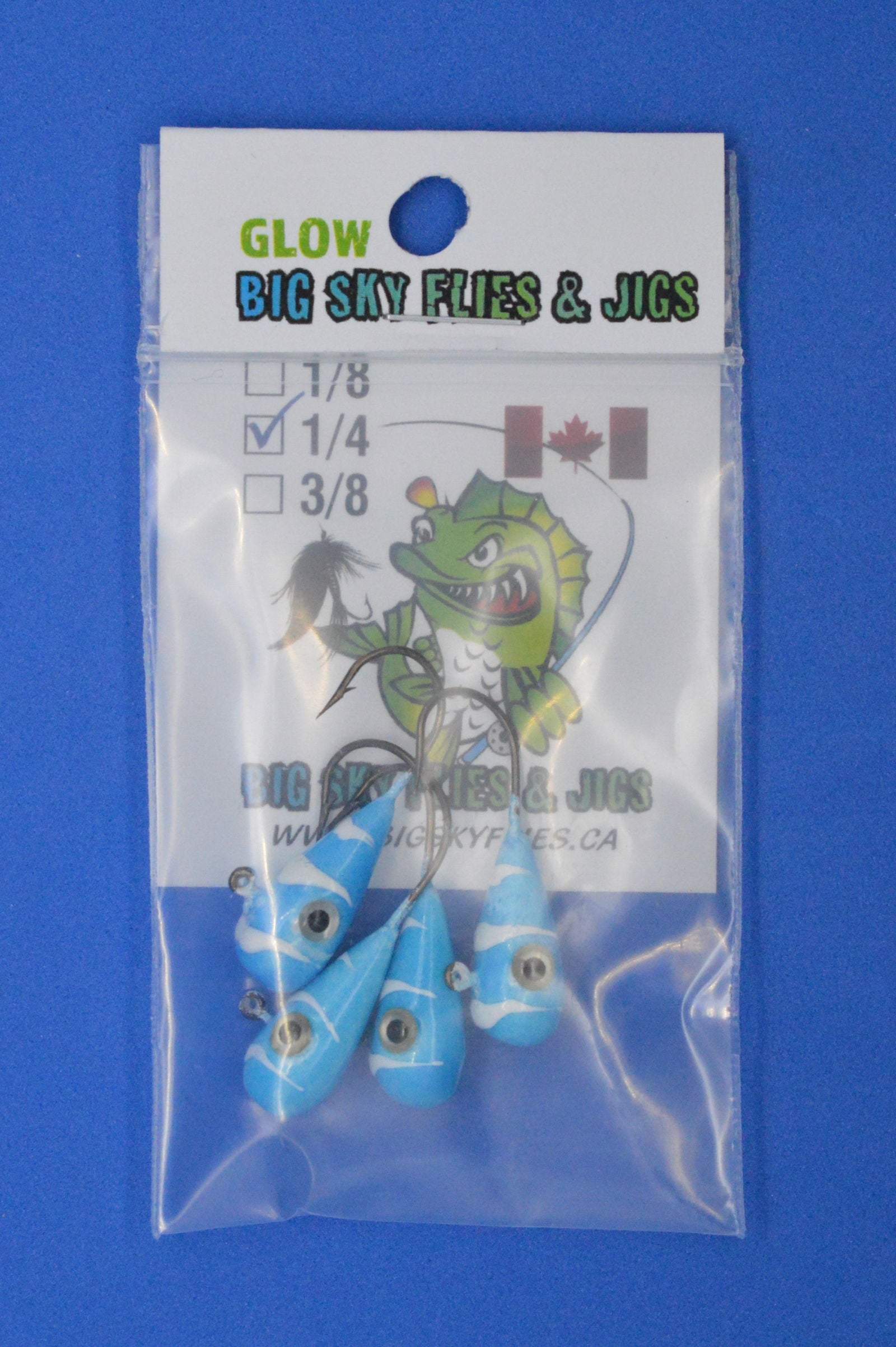 Big Sky Kaleidoscope 1/4oz Glow Jigs 4/pack - www.Shopthatapp.com