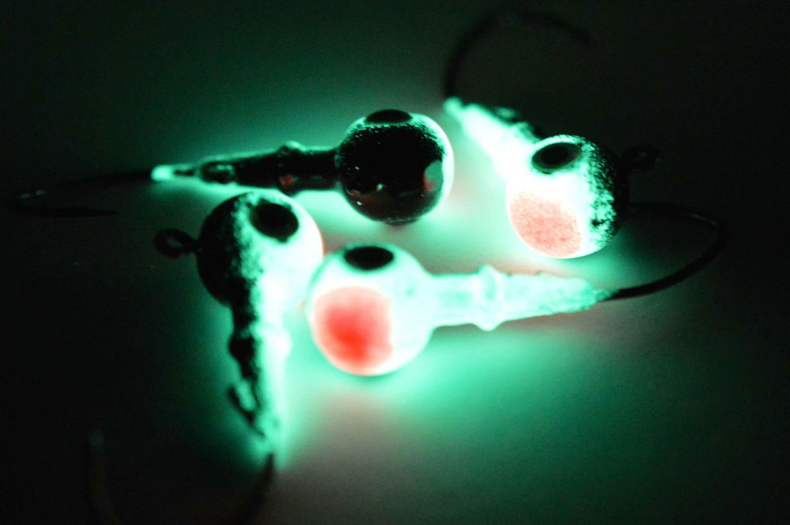 Big Sky Mean Machine 1/4oz Glow Jig Heads 4/pack - www.Shopthatapp.com