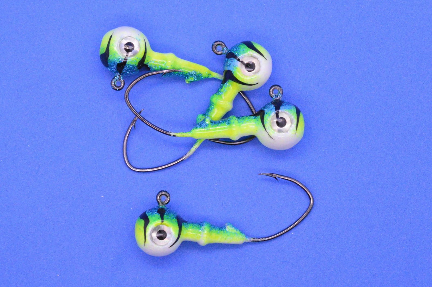 Big Sky Mean Machine 1/4oz Glow Jig Heads 4/pack - www.Shopthatapp.com