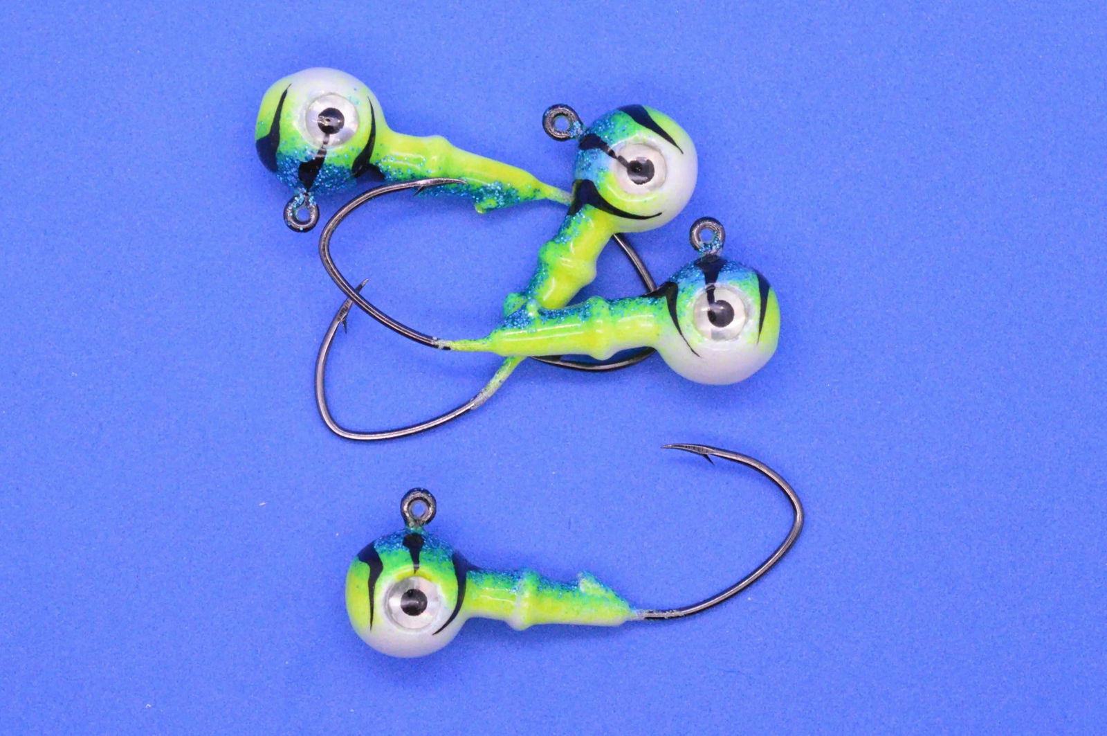 Big Sky Mean Machine 1/4oz Glow Jig Heads 4/pack - www.Shopthatapp.com