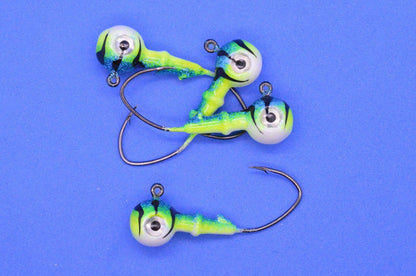Big Sky Mean Machine 1/4oz Glow Jig Heads 4/pack - www.Shopthatapp.com