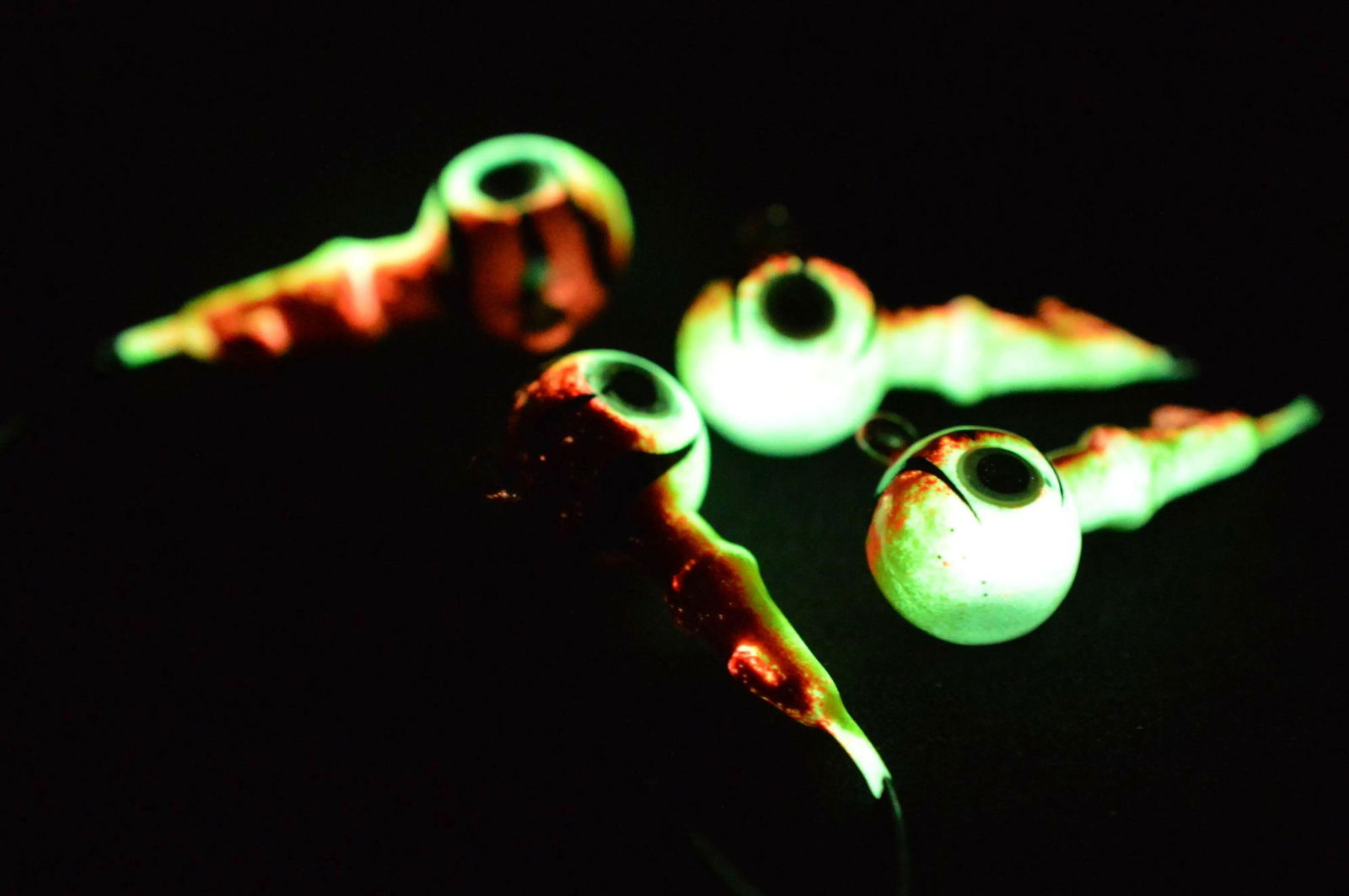 Big Sky Mean Machine 1/4oz Glow Jig Heads 4/pack - www.Shopthatapp.com
