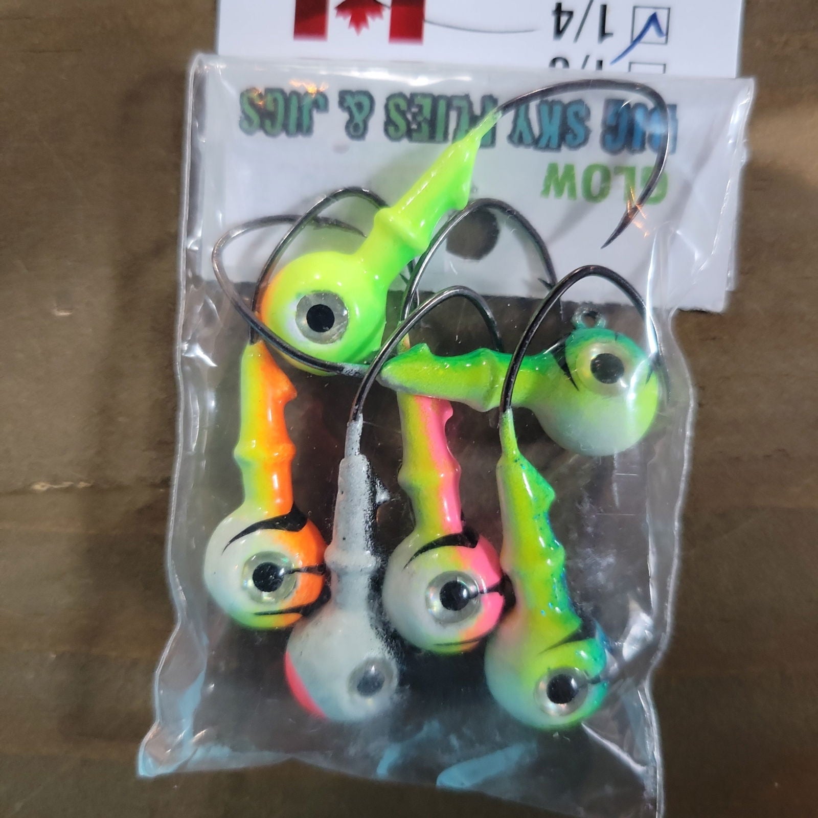 Big Sky Mean Machine 1/4oz Glow Jig Heads 4/pack - www.Shopthatapp.com