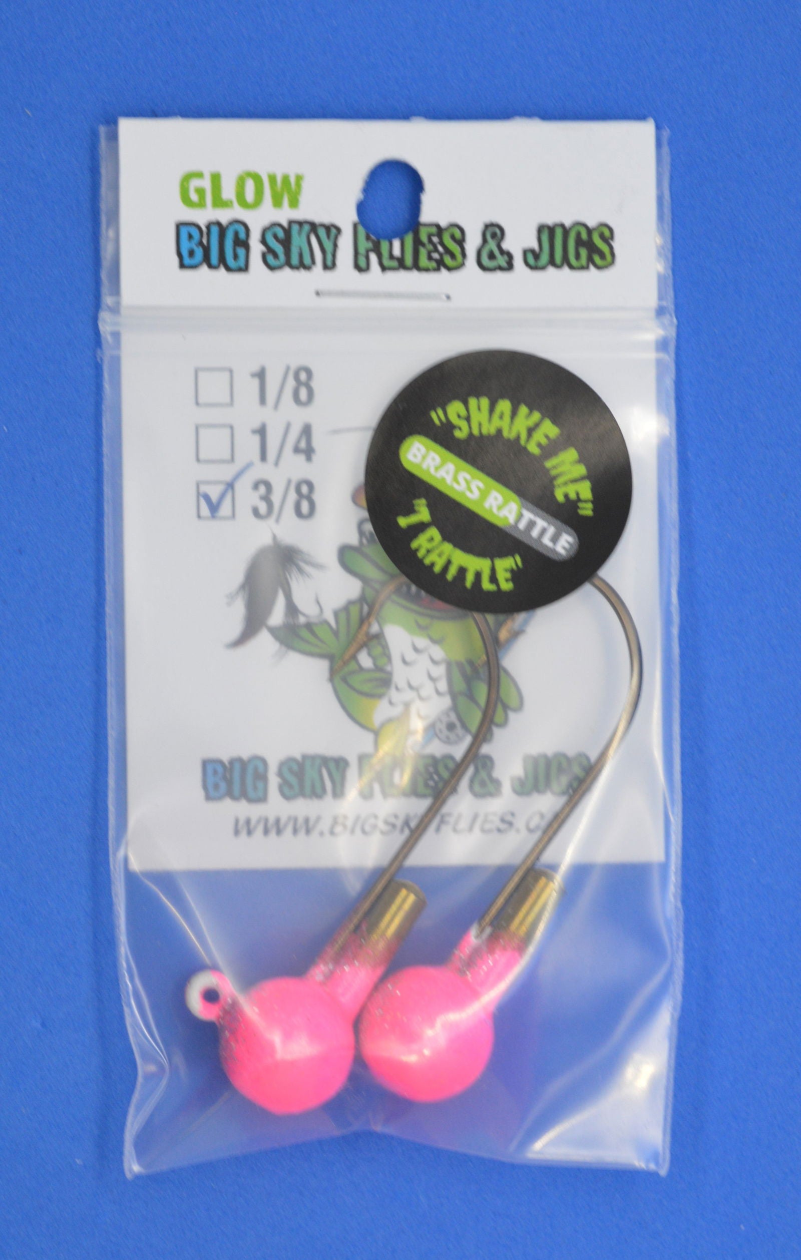Big Sky Rock & Roll Rattling Ball Jigs Glow 3/8oz 2/pack-Outdoor Sporting goods camping-www.Shopthatapp.com-Stony Tackle Shack