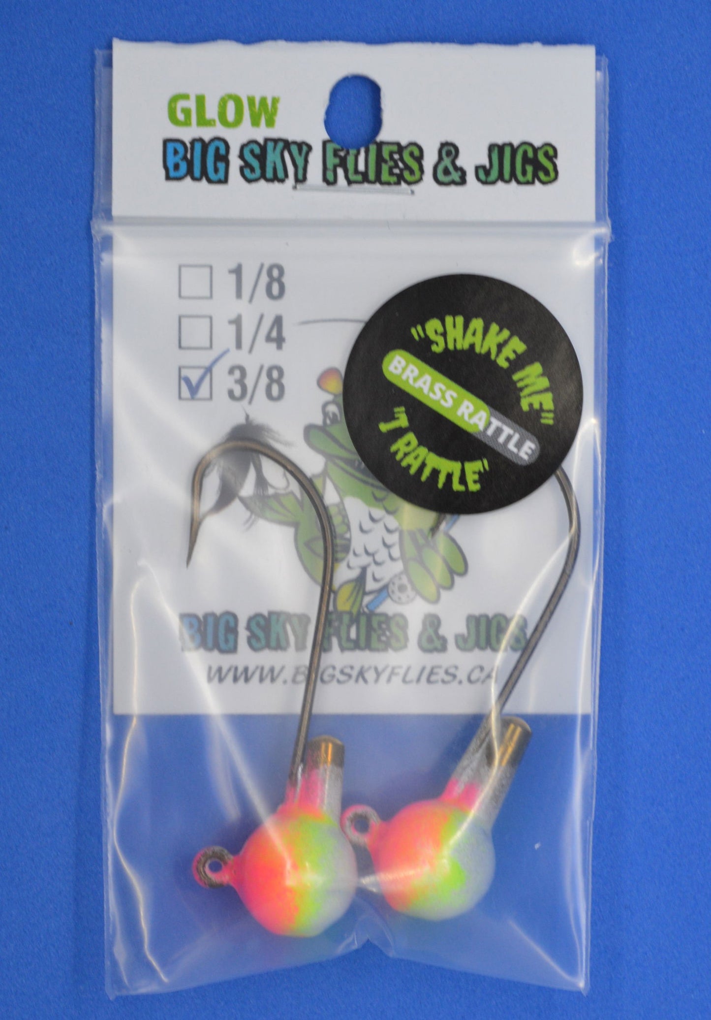 Big Sky Rock & Roll Rattling Ball Jigs Glow 3/8oz 2/pack-Outdoor Sporting goods camping-www.Shopthatapp.com-Color:Lead Zepplelin (Pink Top/Lemon Mid/White Bottom)-Stony Tackle Shack