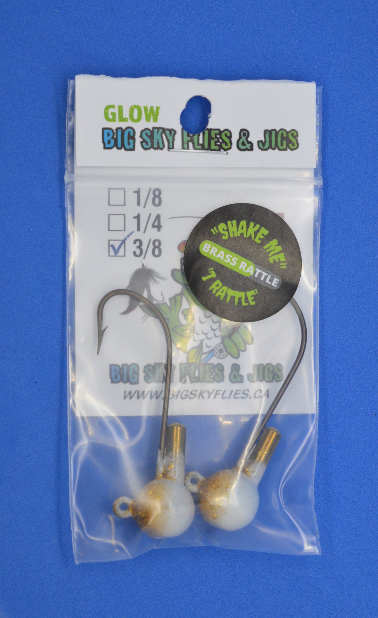 Big Sky Rock & Roll Rattling Ball Jigs Glow 3/8oz 2/pack-Outdoor Sporting goods camping-www.Shopthatapp.com-Color:Presley (White/Gold Sparkle)-Stony Tackle Shack