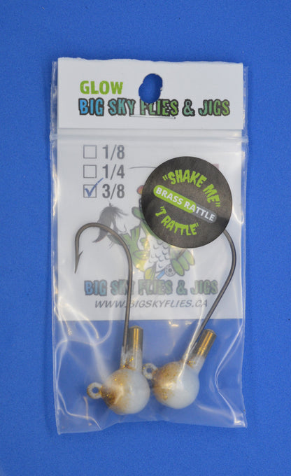 Big Sky Rock & Roll Rattling Ball Jigs Glow 3/8oz 2/pack-Outdoor Sporting goods camping-www.Shopthatapp.com-Color:Presley (White/Gold Sparkle)-Stony Tackle Shack