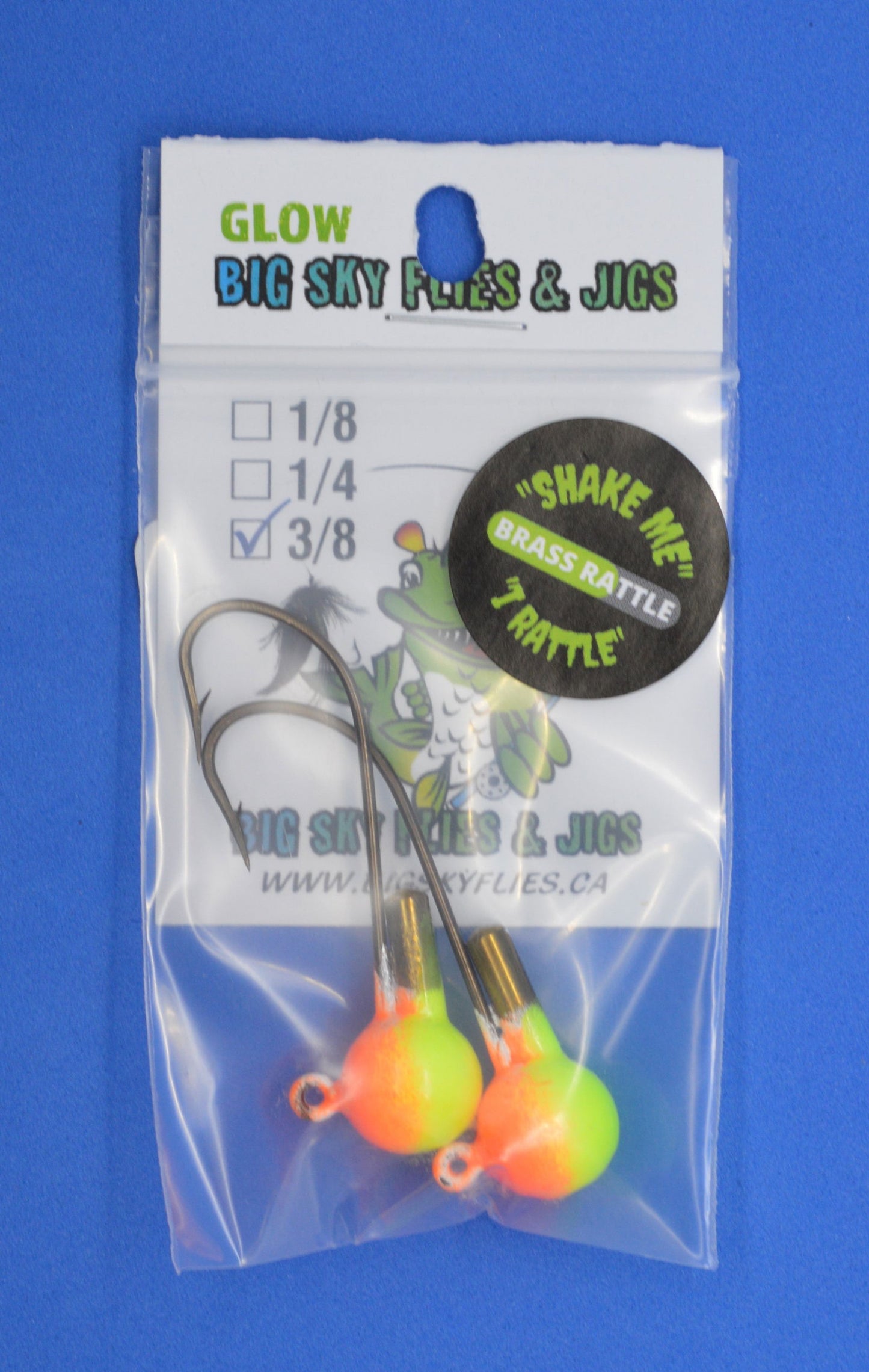 Big Sky Rock & Roll Rattling Ball Jigs Glow 3/8oz 2/pack-Outdoor Sporting goods camping-www.Shopthatapp.com-Color:Rattalica (Orange Top/Lemon Bottom)-Stony Tackle Shack