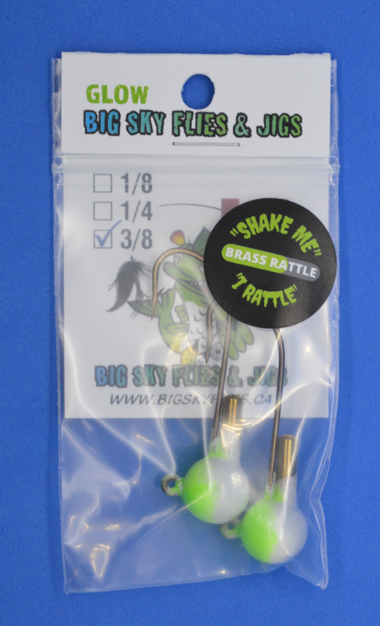 Big Sky Rock & Roll Rattling Ball Jigs Glow 3/8oz 2/pack-Outdoor Sporting goods camping-www.Shopthatapp.com-Color:Rattley Crew (Lime Top/White Bottom)-Stony Tackle Shack