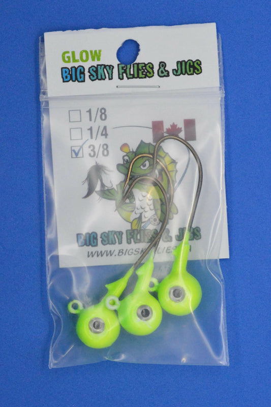 Big Sky Titan 3/8oz Heavy Duty Jig Heads Glow 3/pack-Outdoor Sporting goods camping-www.Shopthatapp.com-Color:Lemon Lime-Stony Tackle Shack