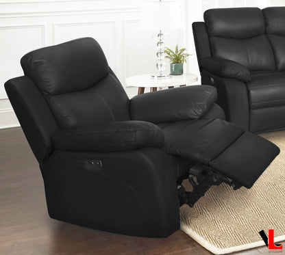 Aveon 38.5" Pillow Top Arm Reclining Chair in Leather Match - Available in 2 Colours
