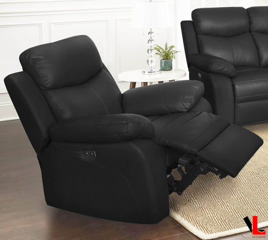 Aveon 38.5" Pillow Top Arm Reclining Chair in Leather Match - Available in 2 Colours