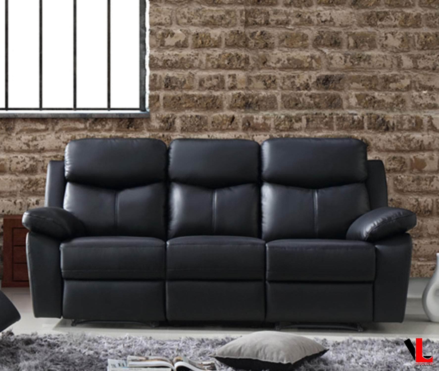 Aveon 83" Pillow Top Arm Reclining Sofa in Leather Match - Available in 2 Colours - www.Shopthatapp.com