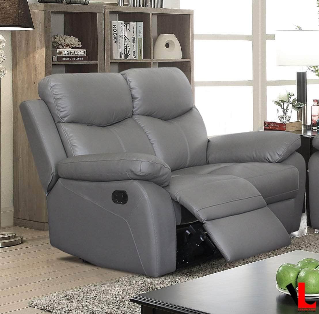 Aveon 62" Pillow Top Arm Reclining Loveseat in Leather Match - Available in 2 Colours - www.Shopthatapp.com