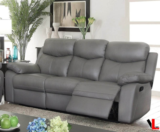 Aveon 83" Pillow Top Arm Reclining Sofa in Leather Match - Available in 2 Colours - www.Shopthatapp.com