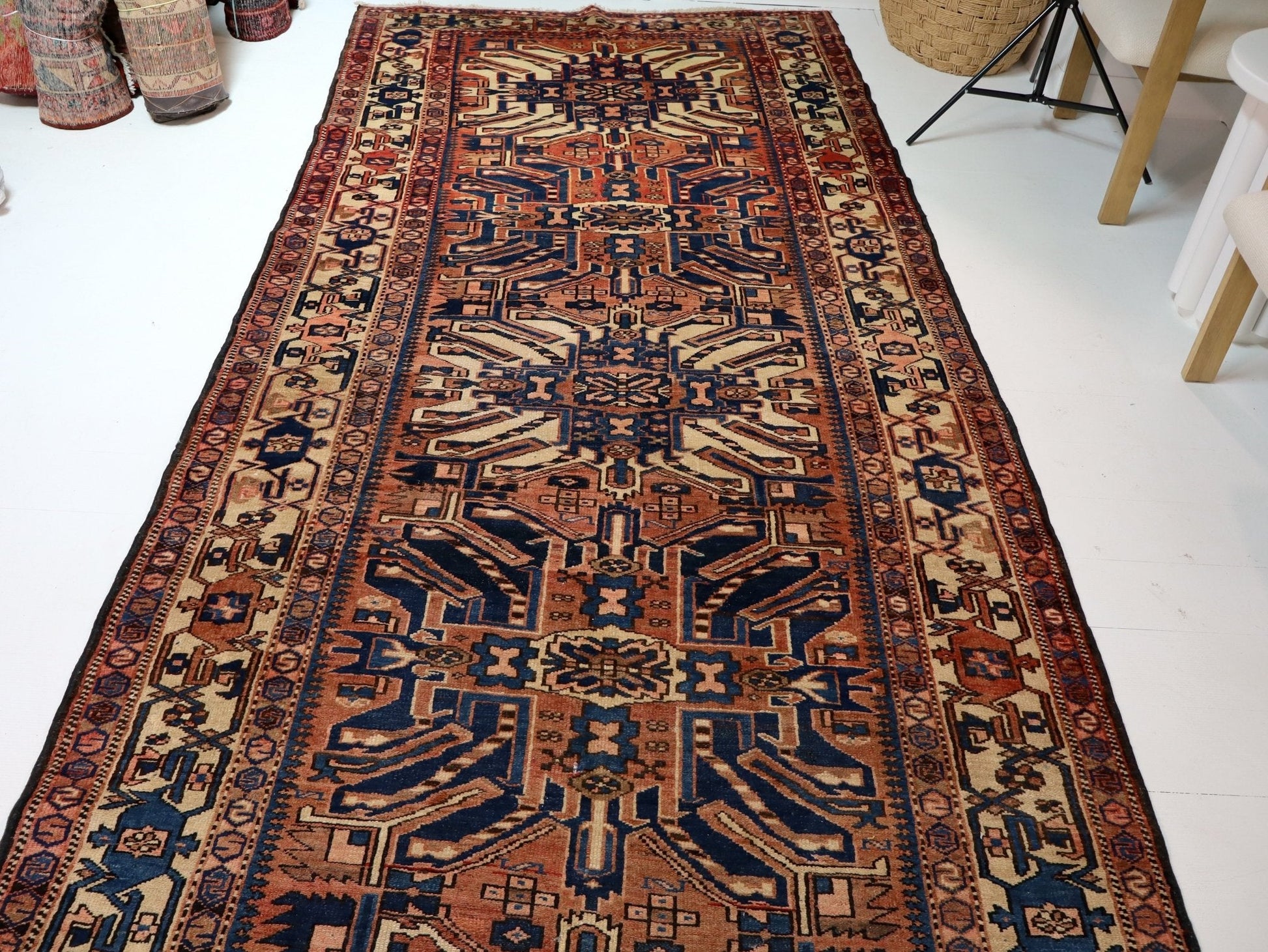 Persian Bakhtiari Runner Rug | 4' 11" x 13' 8" - www.Shopthatapp.com
