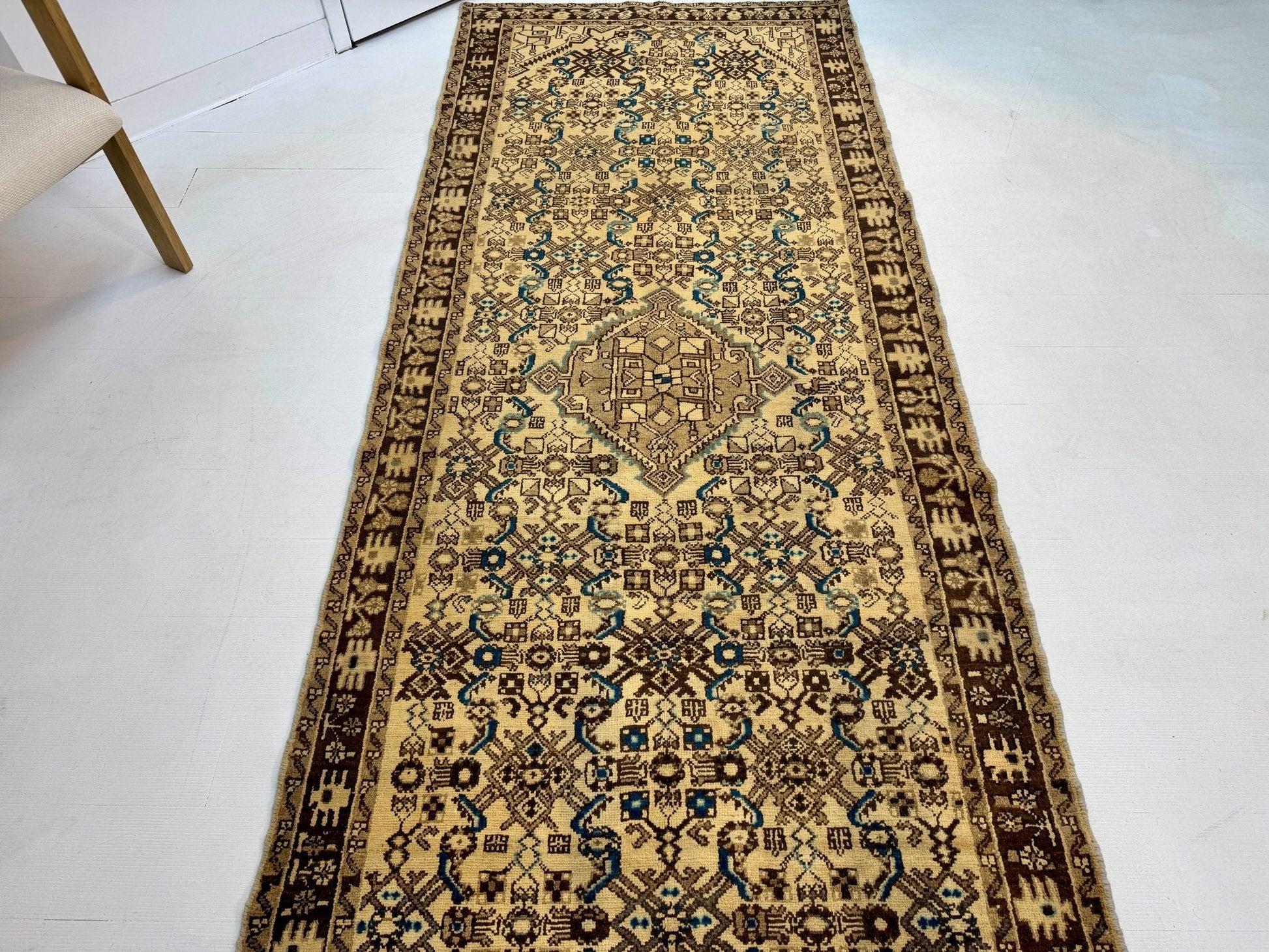 Persian Hosseinabad Runner Rug | 3' 8” x 10' 2" - www.Shopthatapp.com