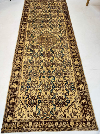 Persian Hosseinabad Runner Rug | 3' 8” x 10' 2" - www.Shopthatapp.com