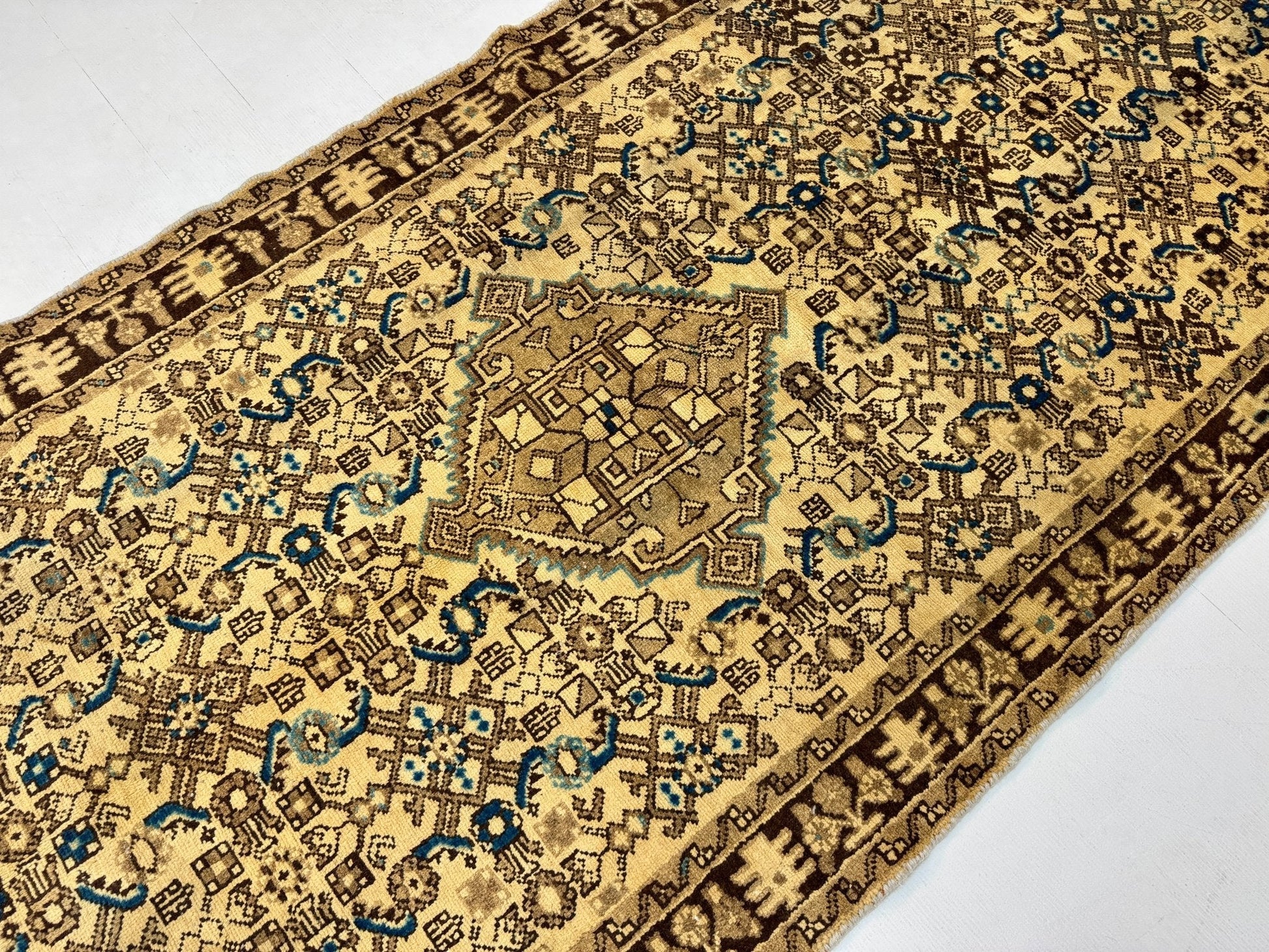 Persian Hosseinabad Runner Rug | 3' 8” x 10' 2" - www.Shopthatapp.com