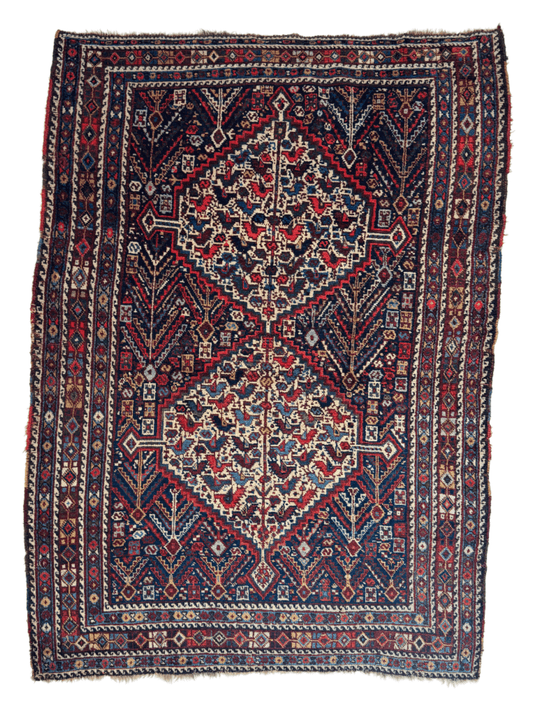 Persian Khamseh Rug | 5' 4" x 7' 3" - www.Shopthatapp.com