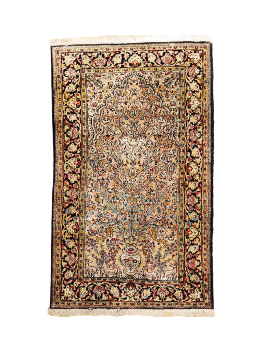 Persian Qum Pure Silk Rug | 2' 7" x 4' 3" - www.Shopthatapp.com