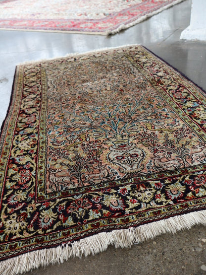 Persian Qum Pure Silk Rug | 2' 7" x 4' 3" - www.Shopthatapp.com