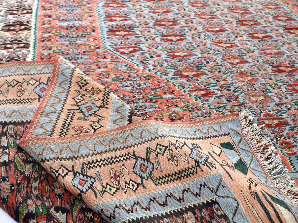 Persian Senneh Kilim Rug | 6' 3" x 9' 6" - www.Shopthatapp.com