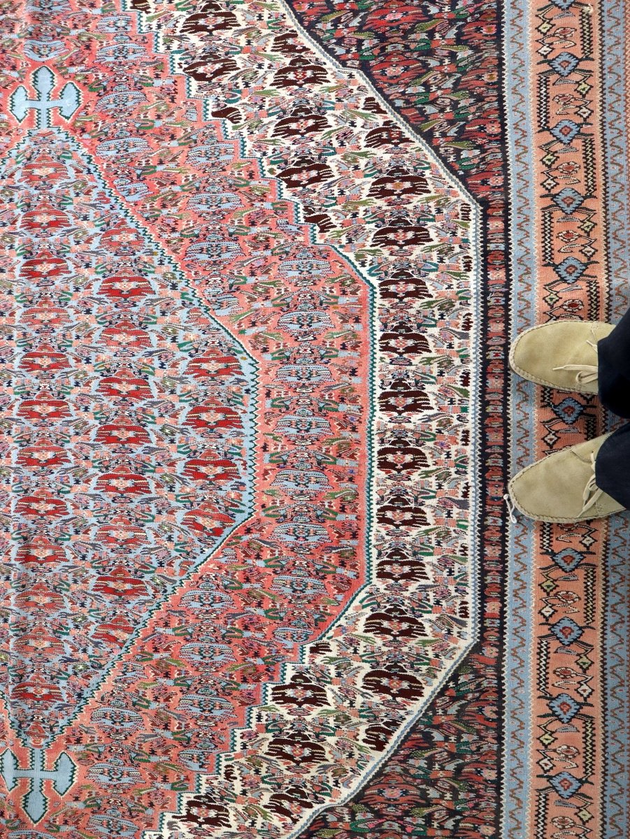 Persian Senneh Kilim Rug | 6' 3" x 9' 6" - www.Shopthatapp.com