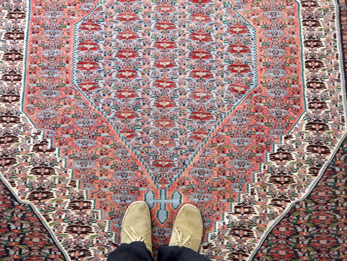 Persian Senneh Kilim Rug | 6' 3" x 9' 6" - www.Shopthatapp.com