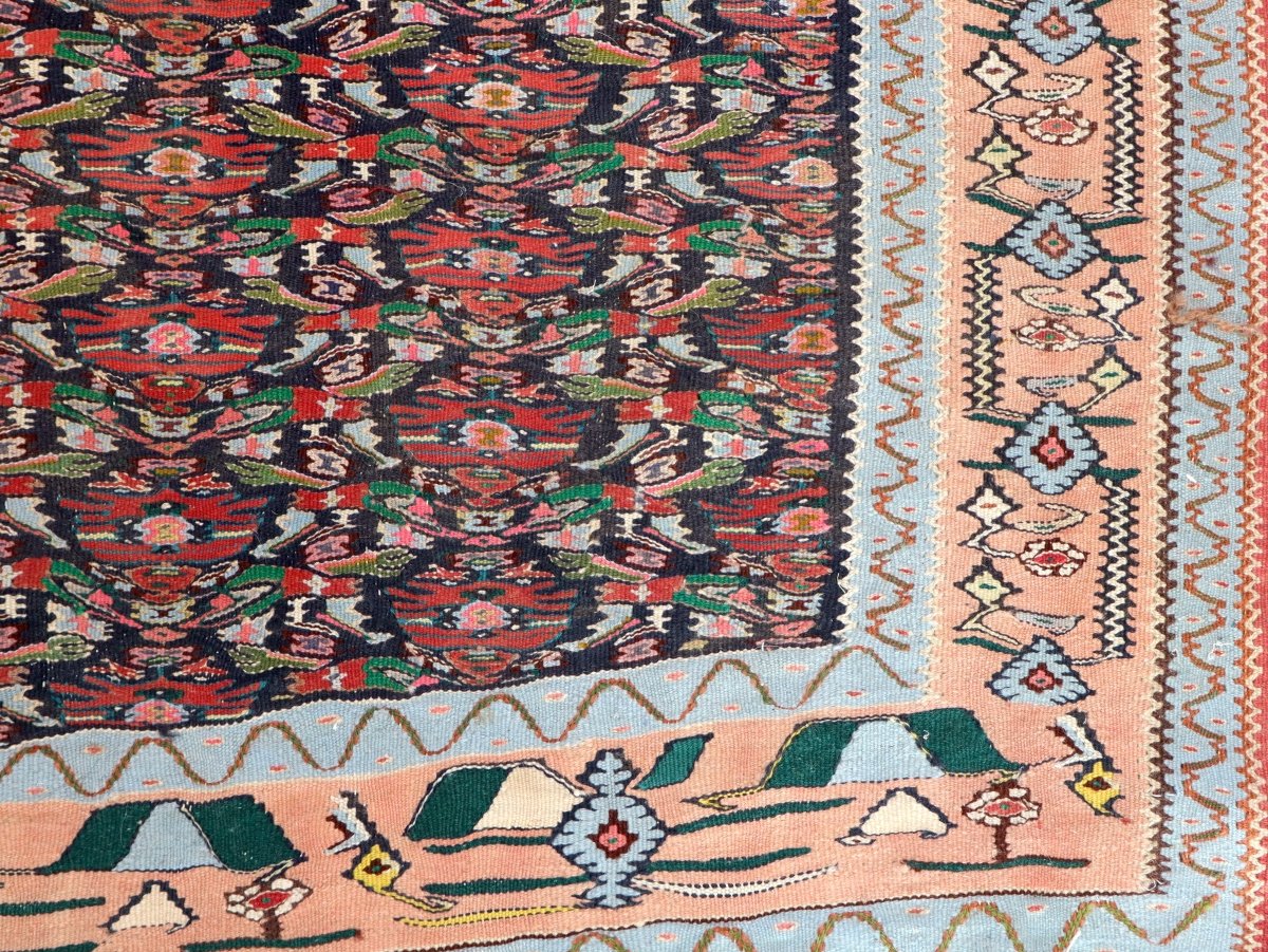 Persian Senneh Kilim Rug | 6' 3" x 9' 6" - www.Shopthatapp.com