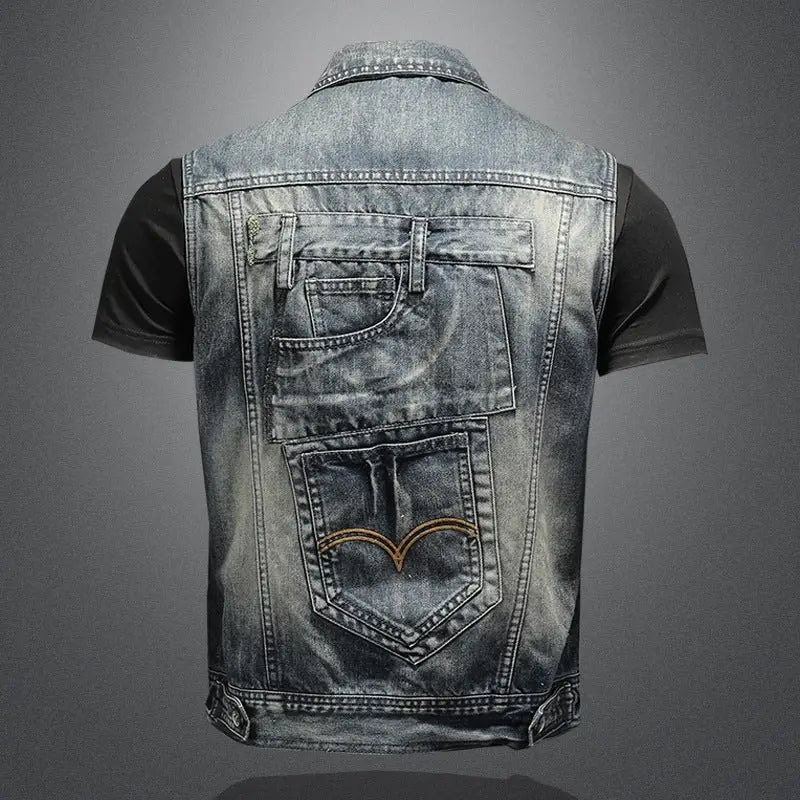 Personalized Denim Vest Men Plus Size Vest - www.Shopthatapp.com
