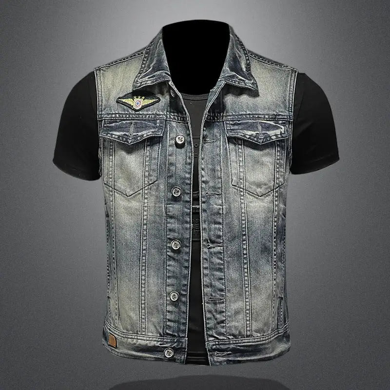 Personalized Denim Vest Men Plus Size Vest - www.Shopthatapp.com