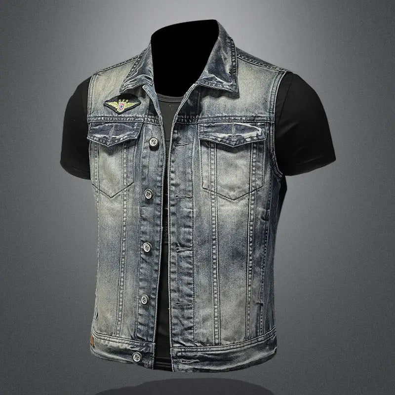 Personalized Denim Vest Men Plus Size Vest - www.Shopthatapp.com