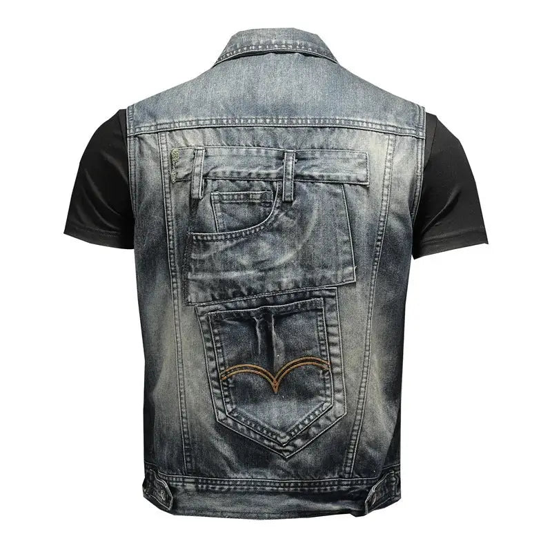 Personalized Denim Vest Men Plus Size Vest - www.Shopthatapp.com