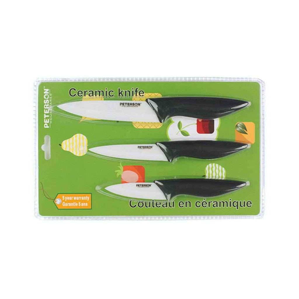 Peterson Housewares Ceramic Knife Set Canada - 3 Piece Set - www.Shopthatapp.com