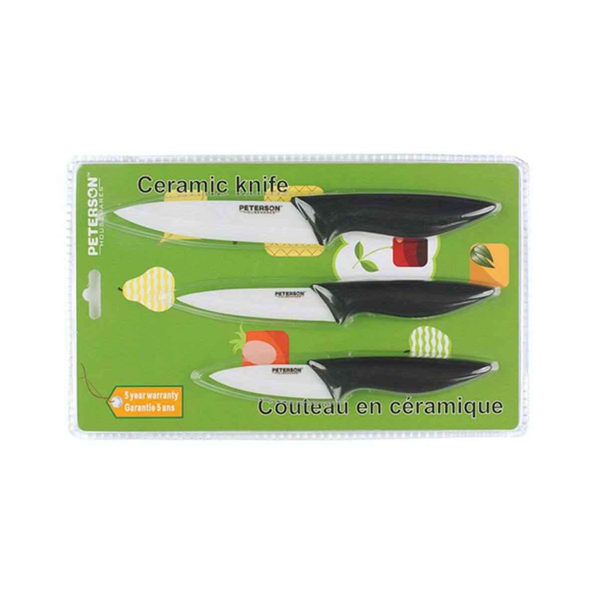 Peterson Housewares Ceramic Knife Set Canada - 3 Piece Set - www.Shopthatapp.com