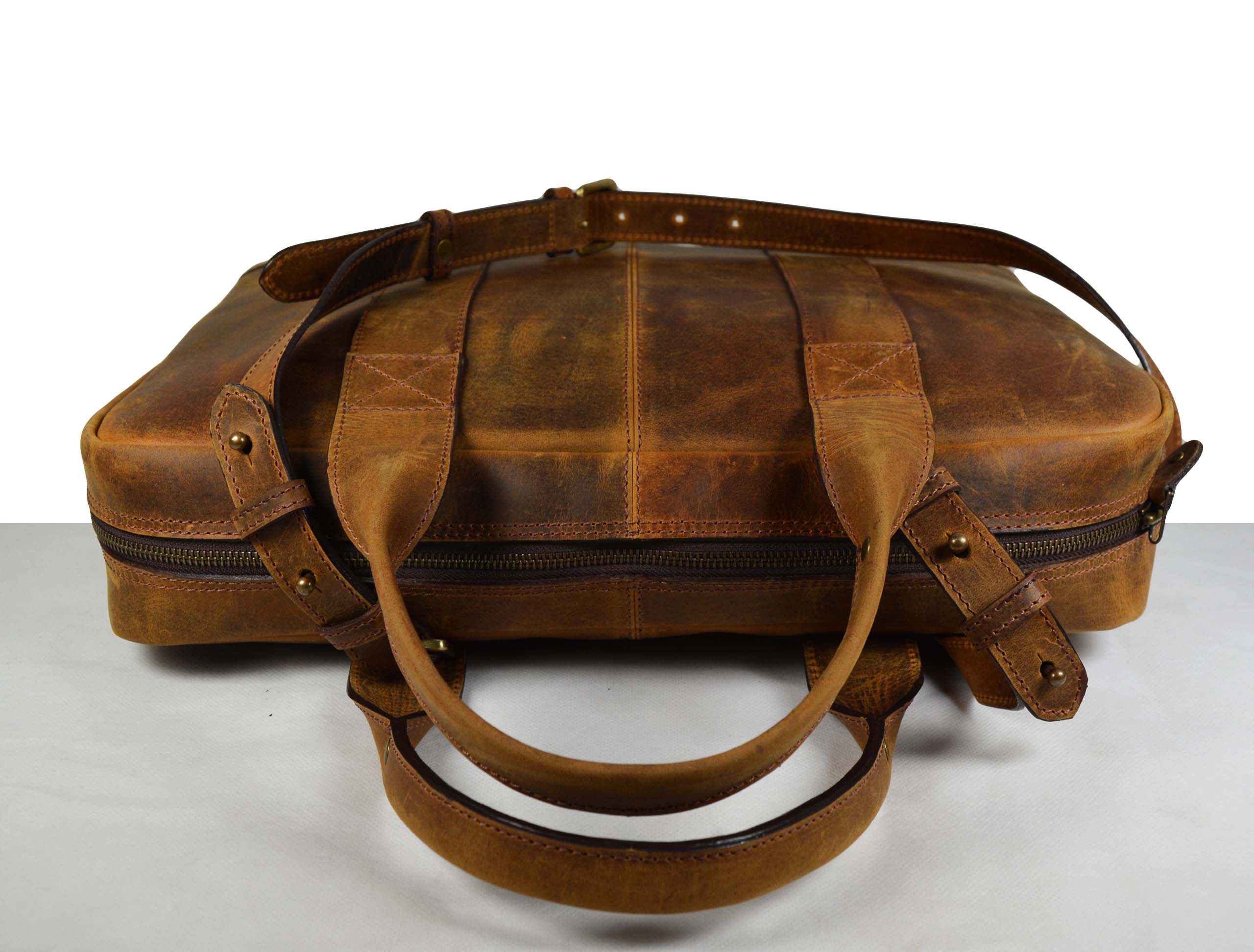 Picton Leather Office Bag - Caramel Brown - www.Shopthatapp.com