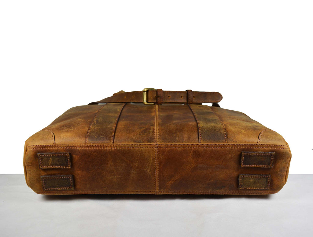 Picton Leather Office Bag - Caramel Brown - www.Shopthatapp.com