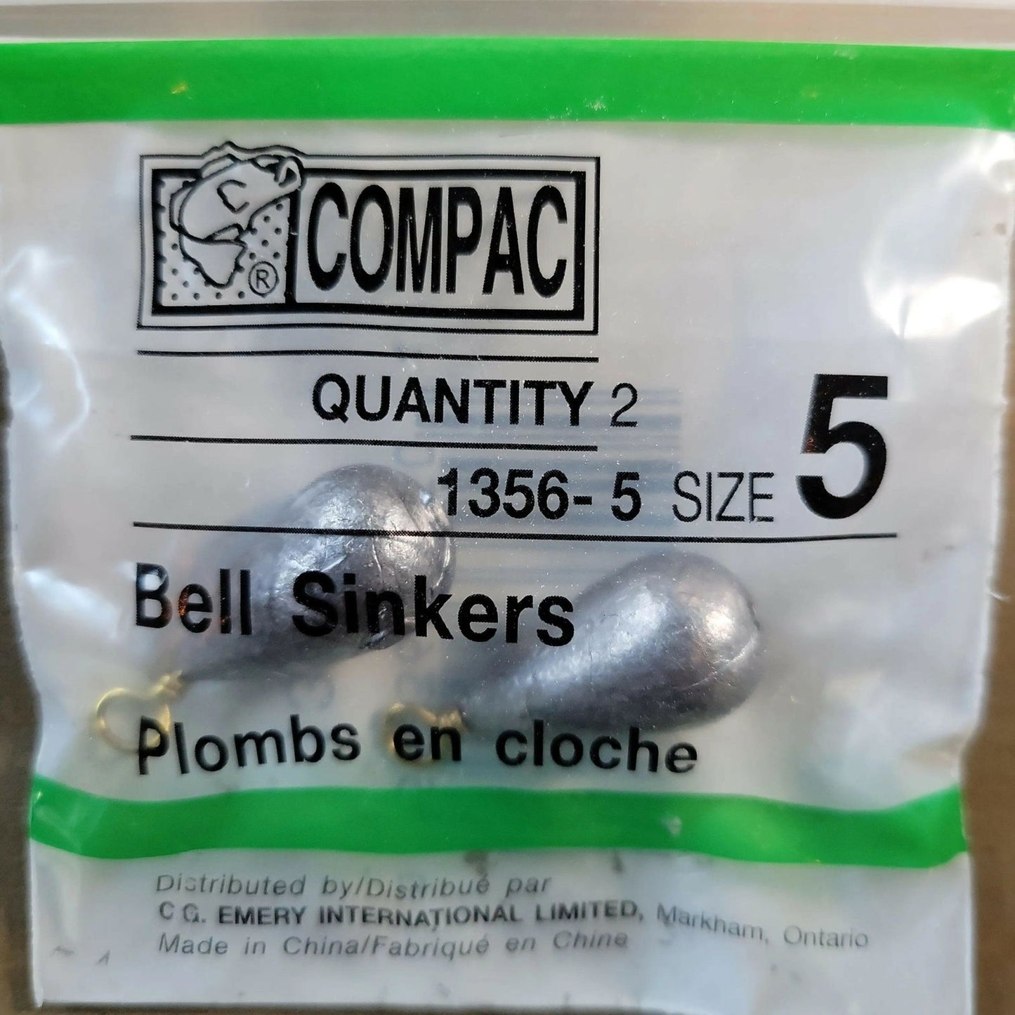 COMPAC Bell Sinkers Size #5 2/pk - www.Shopthatapp.com