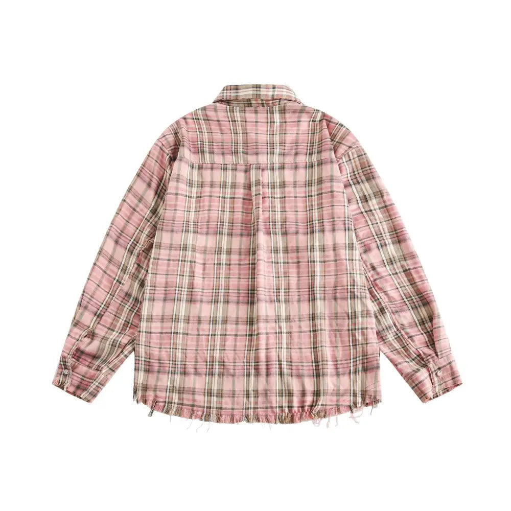 Plaid Shirt Coat Burrs Tassels Men And Women - www.Shopthatapp.com