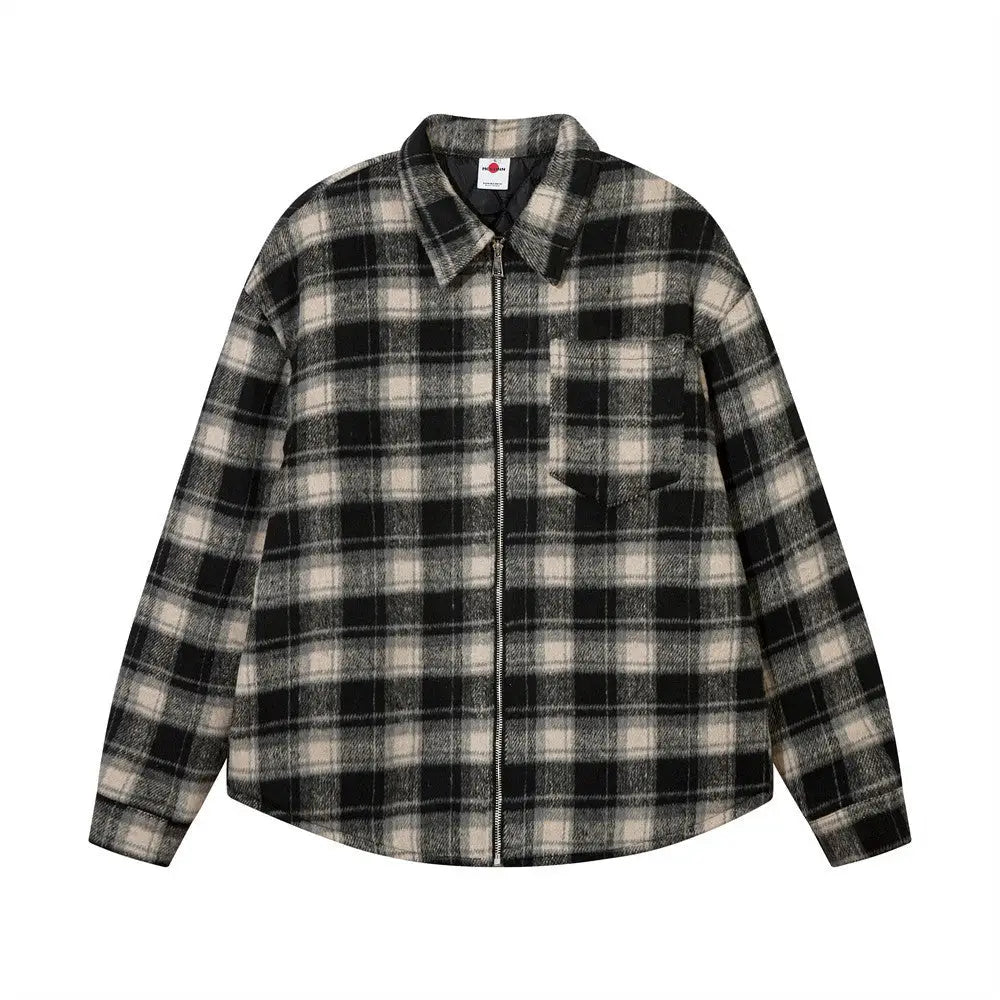 Plaid Shirt Cotton-padded Coat For Men - www.Shopthatapp.com