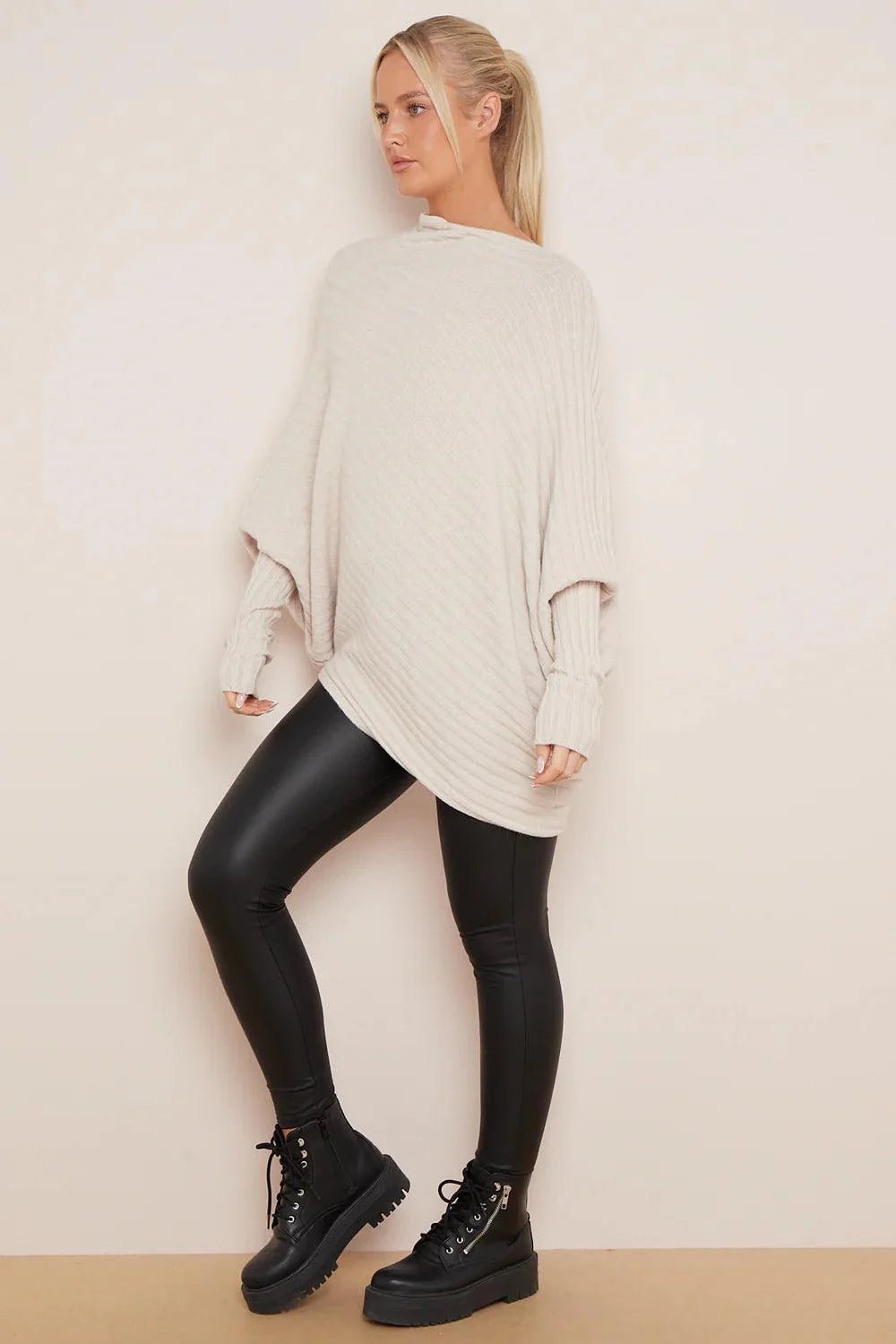 Poppy Batwing Pattern Oversized Jumper - www.Shopthatapp.com