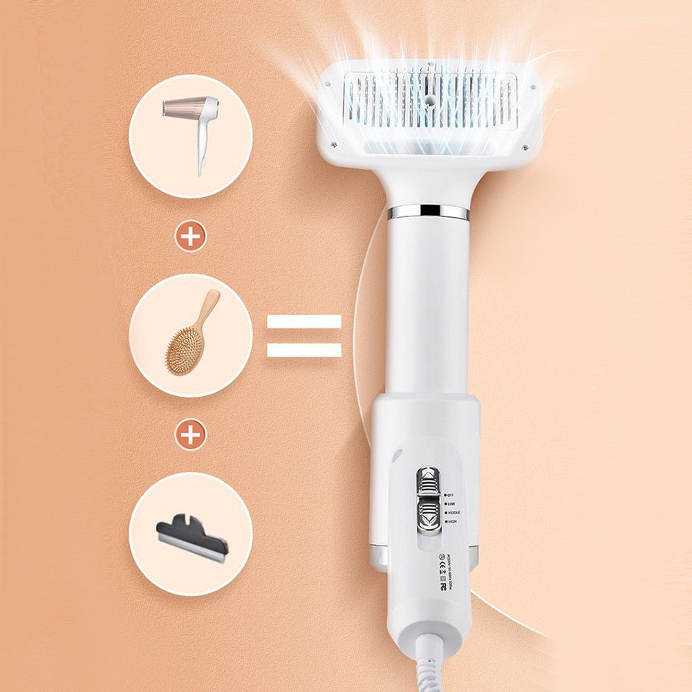 Brosse sèche-poils pour chien portable 2 en 1
