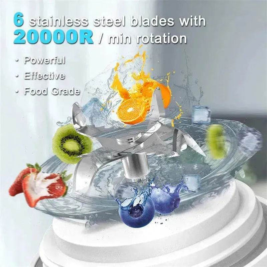 Portable Blender Juicer Personal Size Blender For Shakes And Smoothies With 6 Blade Mini Blender Kitchen Gadgets - www.Shopthatapp.com