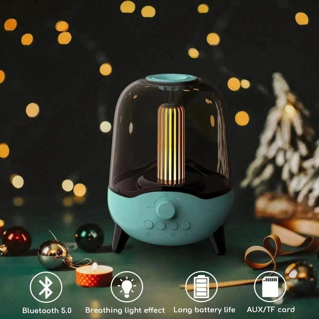 Portable Wireless Bluetooth 5.0 Speaker Flickering Ambient Light Speakers Table Lamp Stereo Sound Indoor Outdoor Night Lights - www.Shopthatapp.com