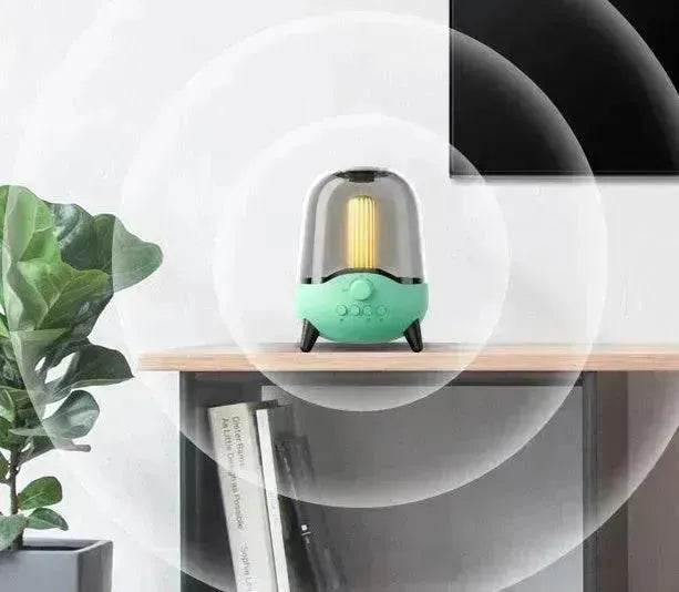 Portable Wireless Bluetooth 5.0 Speaker Flickering Ambient Light Speakers Table Lamp Stereo Sound Indoor Outdoor Night Lights - www.Shopthatapp.com