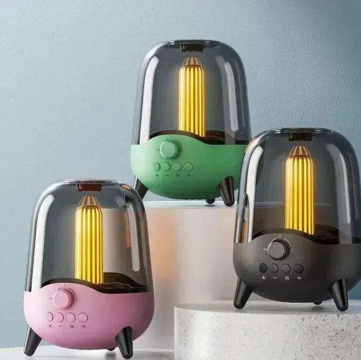 Portable Wireless Bluetooth 5.0 Speaker Flickering Ambient Light Speakers Table Lamp Stereo Sound Indoor Outdoor Night Lights - www.Shopthatapp.com