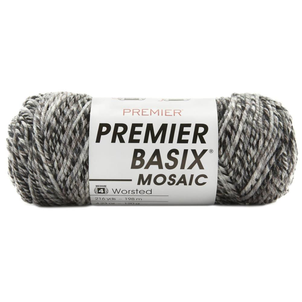 Premier Basix Mosaic Yarn in Grey Shades for Crochet Projects. Buy Premier Basix Canada.