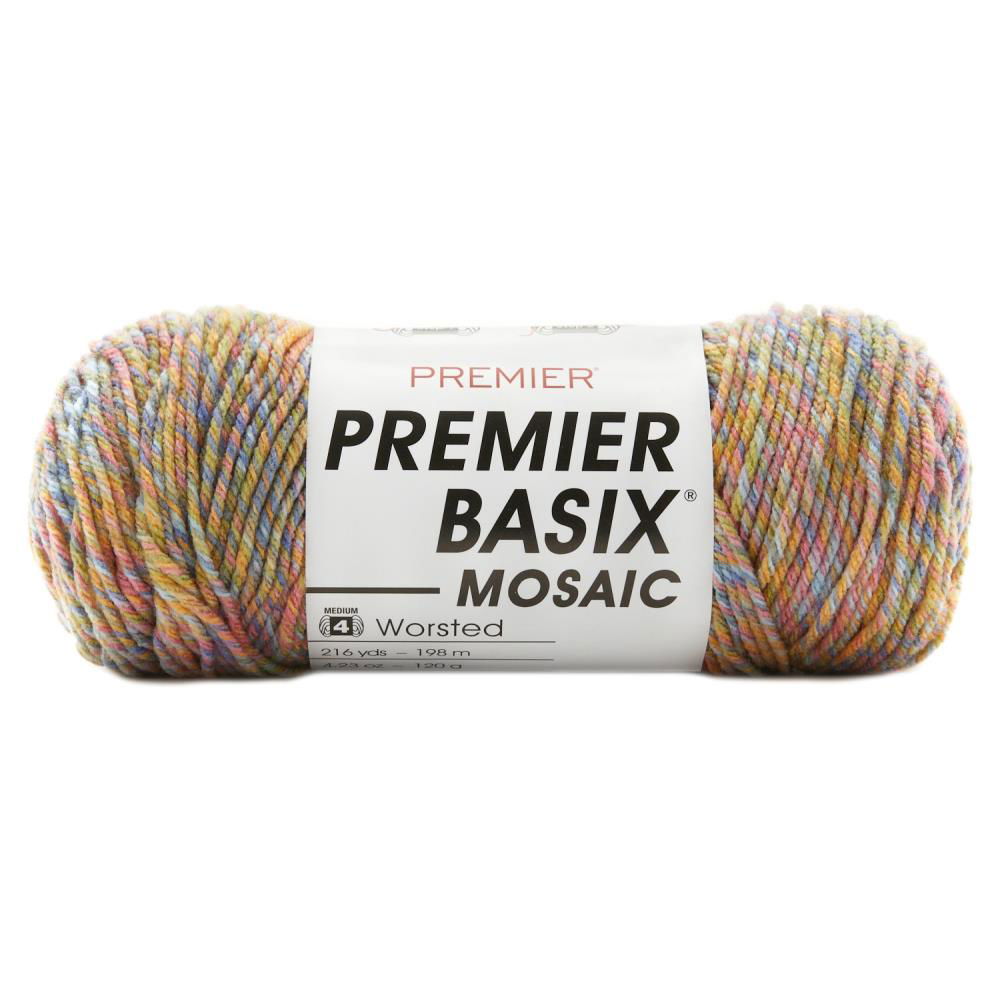 Buy Premier Basix Canada worsted yarn in colorful mosaic pattern for knitting and crochet projects